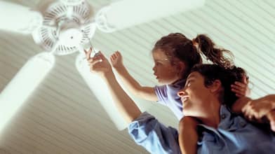 Turning on ceiling fan