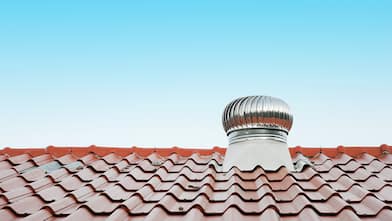 Roof vent on a red roof