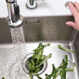 A food waste disposer in a kitchen sink