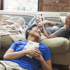 couple at home relaxing