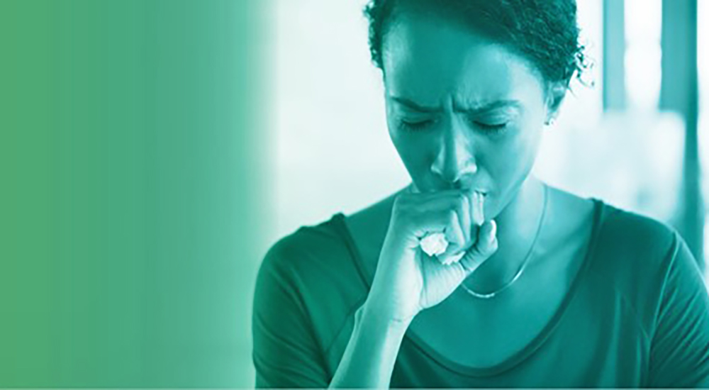 Woman coughing