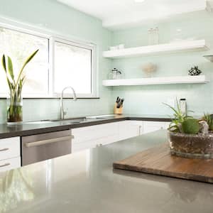 A bright kitchen with soapstone countertops