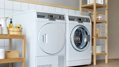 washer and dryer in laundry room