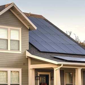 Solar panels on house roof