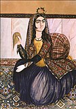 Mirza Gadim Iravani – Portrait of sitting woman (National Art Museum of Azerbaijan)