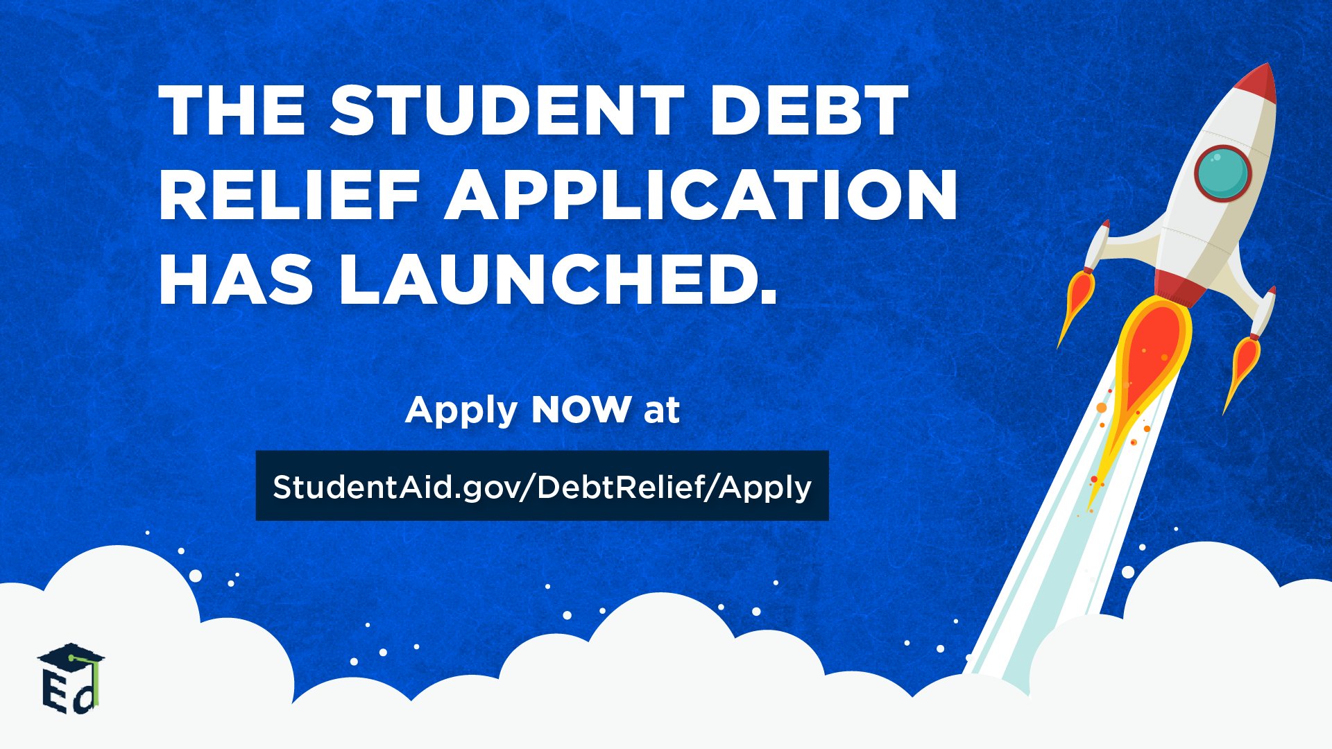 The student debt relief application has launched. Apply NOW at StudentAid.gov/DebtRelief/Apply