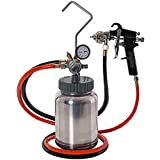 TCP Global 2 Quart Paint Pressure Pot with Spray Gun and 5 Foot Air and Fluid Hose Assembly