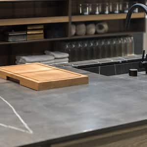 A modern kitchen with granite countertop