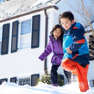 Children playing in snow