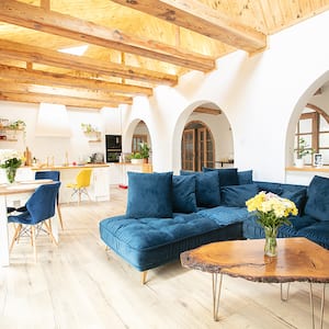 beautiful living room with high ceiling