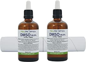 2X DMSO 99.9% Pharma Grade, Low Odor - Dimethyl sulfoxide Liquid (2X 3.4 Oz - 2X 100ml), High Purity, Set of Two,...