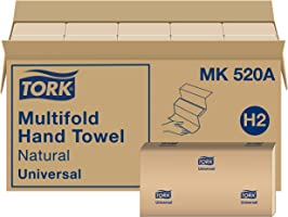 Tork Multifold Hand Towel Natural H2, Universal, 100% Recycled Fibers, 16 x 250 Sheets, MK520A