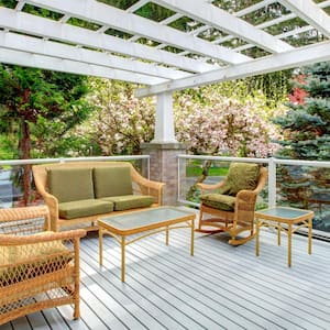 A cozy lounge area in a house’s deck