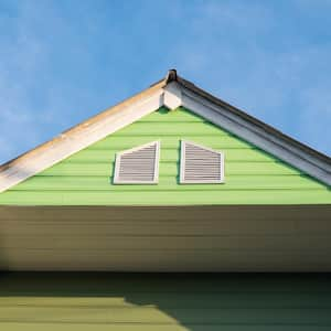 The exterior of attic vents in a green house