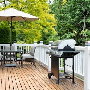 Home deck and patio with outdoor furniture and BBQ