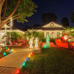 A house with Christmas lights and decoration