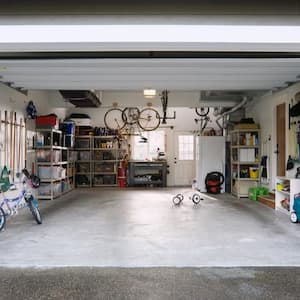 A tidy, big and bright home garage