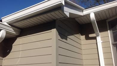 gutters on a house with siding