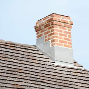 roof with brick chimney 