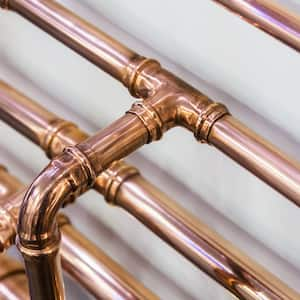 Copper pipes for plumbing work