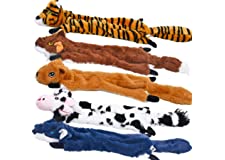 Dog Squeaky Toys 5 Pack, Pet Toys Crinkle Dog Toy No Stuffing Animals Dog Plush Toy Dog Chew Toy for Large Dogs and Medium Do