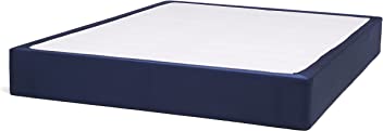 Amazon Basics Box Spring Cover - Alternative to Bed Skirt, Elastic Polyester Fabric Wrap Around Band 4 Sides - King/Cal King, Navy Blue