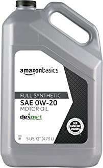 Amazon Basics Full Synthetic Motor Oil - 0W-20 - 5 Quart