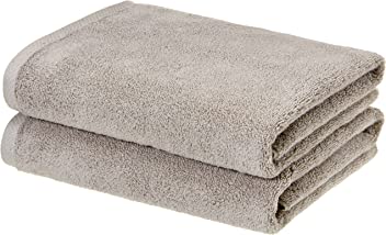 Amazon Basics 100% Cotton Quick-Dry Bath Towels - 2-Pack, Platinum