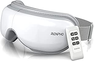 Eye Massager for Migraines with Heat, Compression, Remote Control, Bluetooth, RENPHO Eye & Temple Massage Mask...