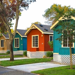 Colorful mobile home community