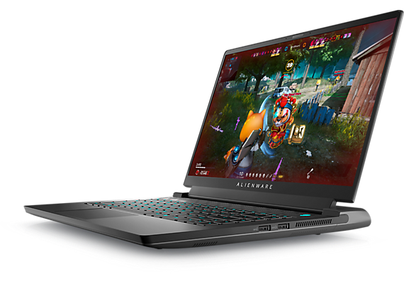 Picture of a Dell Alienware M15 R7 Gaming Laptop with a ELEX game image on the screen.