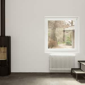 Minimalistic interior of a house with a pellet stove