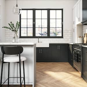 modern black and white kitchen