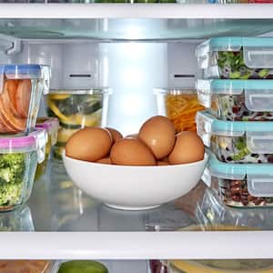 inside of fridge with food 