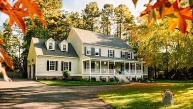 The exterior of a colonial style house