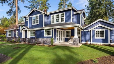 The exterior of a house on a sunny day