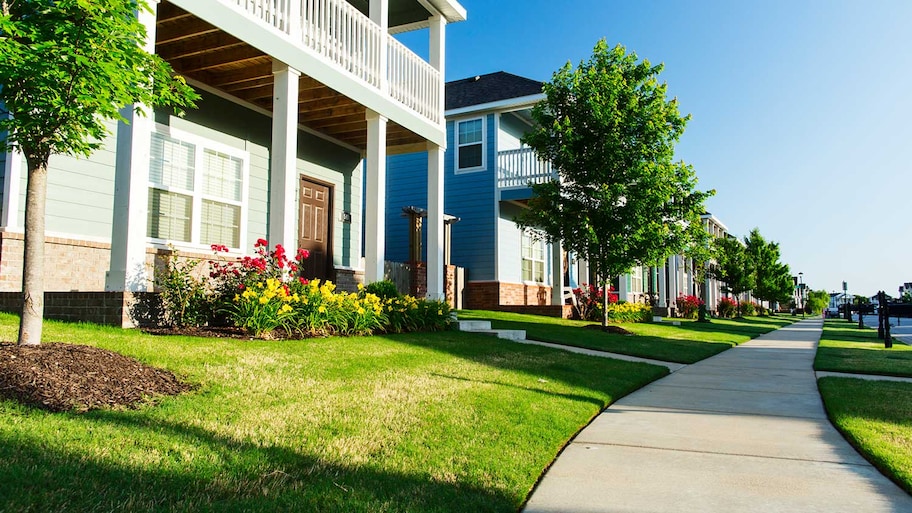 New town homes in a residential neighborhood