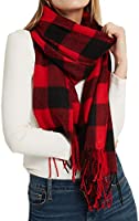 Wander Agio Women's Fashion Long Shawl Big Grid Winter Warm Lattice Large Scarf