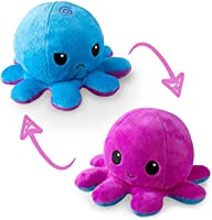 TeeTurtle | The Original Reversible Octopus Plushie | Patented Design | Purple and Blue | Show your mood without saying...