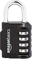 Amazon Basics 4-Digit Combination Padlock, Black, 2-Pack