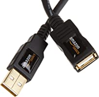 Amazon Basics USB 2.0 Extension Cable - A-Male to A-Female Adapter Cord - 6.5 Feet (2 Meters)