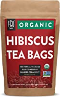 Organic Hibiscus Tea Bags | 100 Tea Bags | Eco-Conscious Tea Bags in Kraft Bag | Raw from Egypt | by FGO