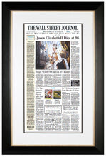 Load image into Gallery viewer, Queen Elizabeth II Dies at 96 | The Wall Street Journal, Framed Reprint, September 9, 2022
