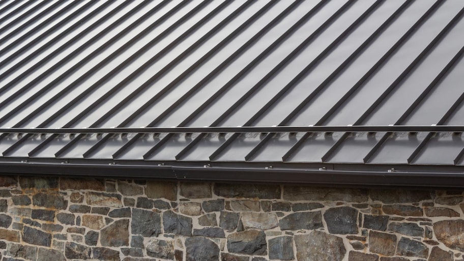 Detail of a standing seam metal roof