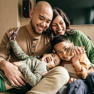 A cozy family at home