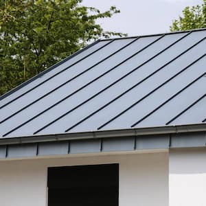 A house with a standing seam metal roof 