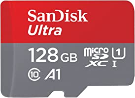 SanDisk 128GB Ultra microSDXC UHS-I Memory Card with Adapter - 120MB/s, C10, U1, Full HD, A1, Micro SD Card -...