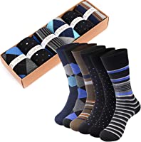 7DayOtter Modal Odor Resistant Dress Socks for Men Cotton Business Crew Socks Patterned Dress Socks Funny