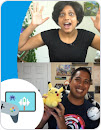 Thumbnail photo of two people, one holding a pokemon plush doll