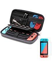 SOYAN Carry Case Compatible with Nintendo Switch with 2 Packs Tempered Glass Screen Protectors